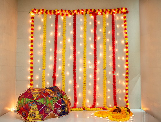 Haldi Decoration - Blissful Floral Decor Haldi Setup