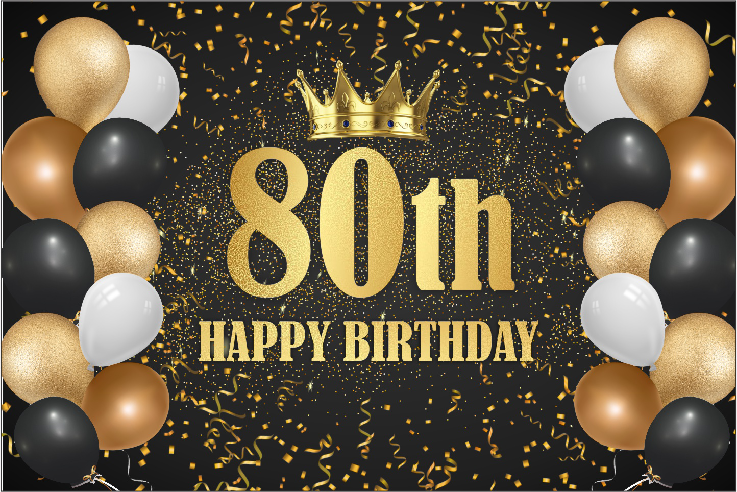 Birthday Banners - 80th Birthday Banner 6X4 Feet