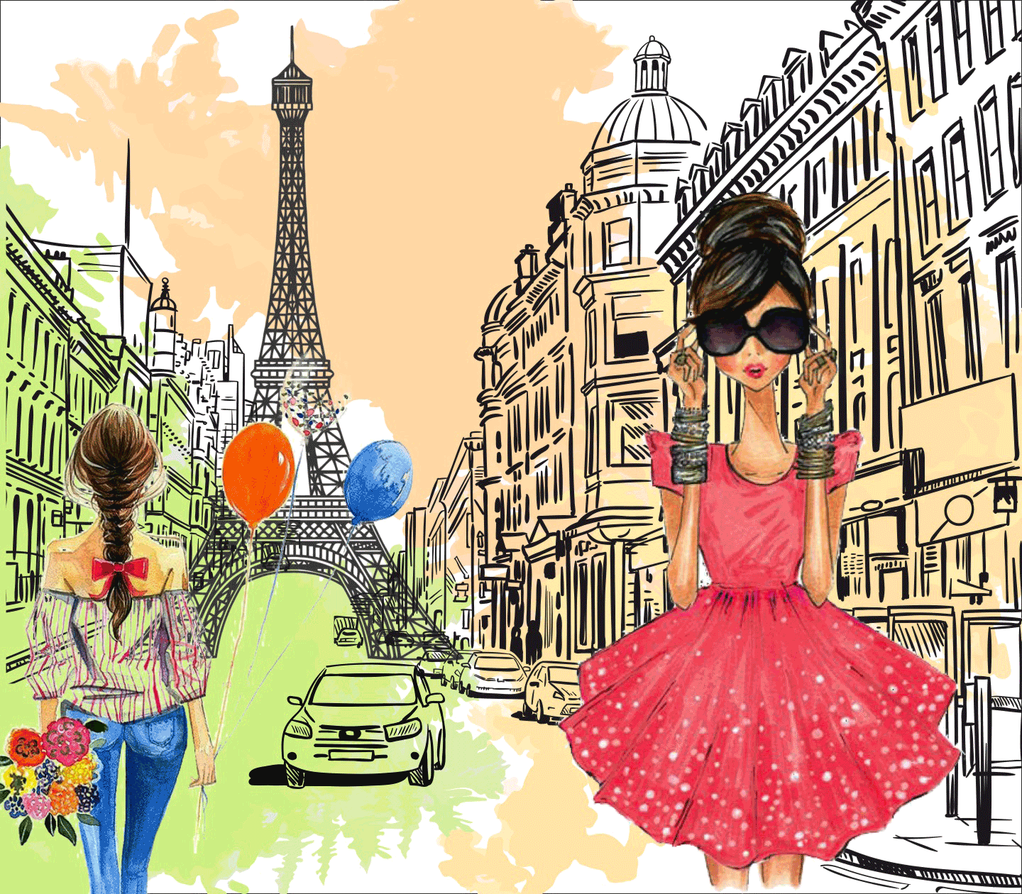 Paris Theme Birthday Banners - Paris Theme Birthday Banner For Girls 8X7 Feet
