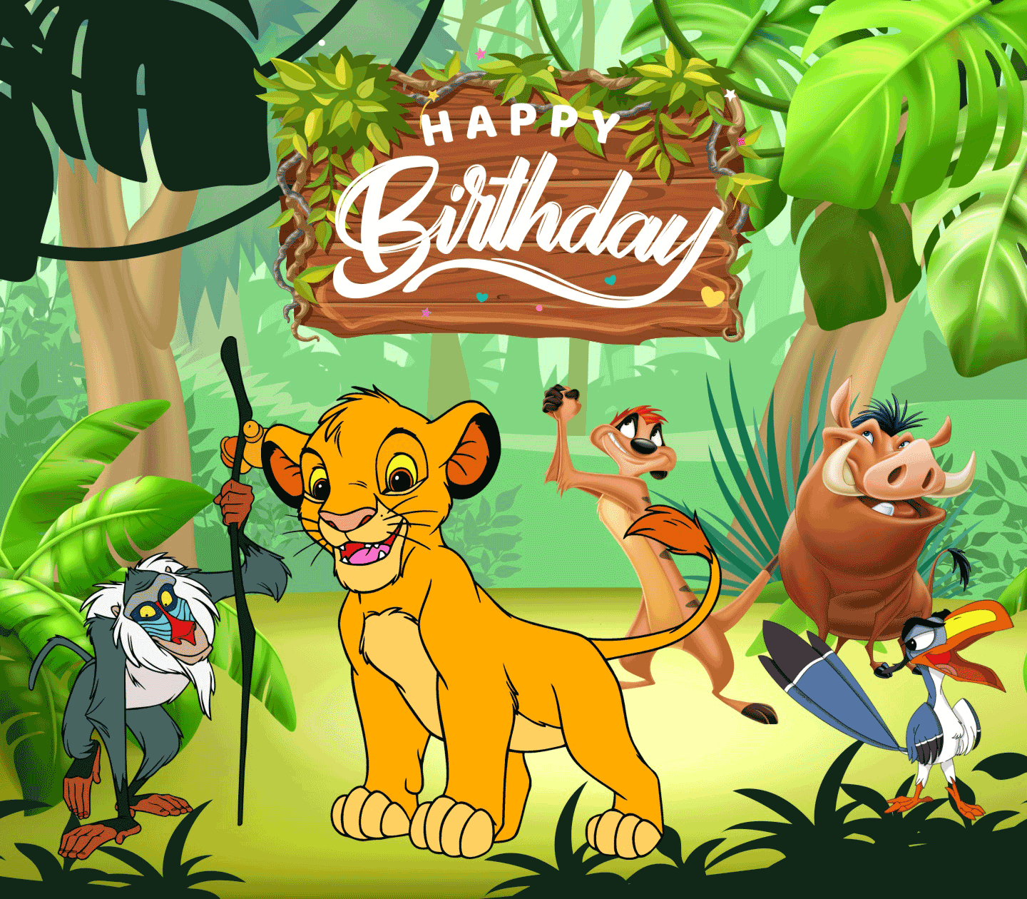 Simba Theme Birthday Banners - Simba Birthday Banner 8X7 Feet