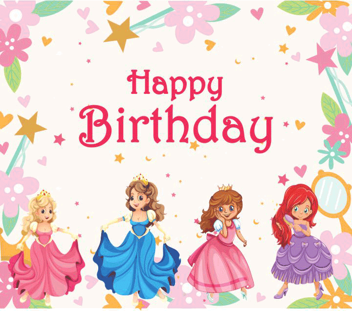 Princess Theme - Princess Birthday Banner 6X4 Feet