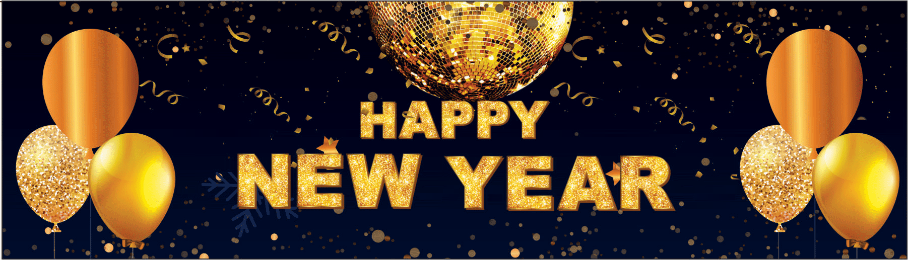 New Year Party Banners - Happy New Year Banner 2X7 Feet