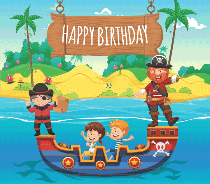 Pirates Theme - Pirates Birthday Banners 8X7 Feet