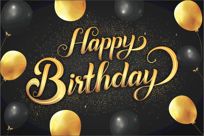Birthday Banners - Birthday Dark Black Banner 6X4 Feet
