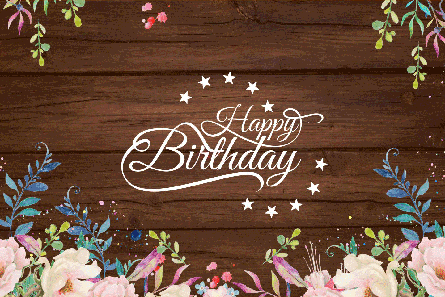 Wooden Happy Birthday Banners - Wooden Birthday Banner 6X4 Feet