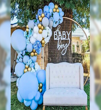 Welcome Baby Decor - Blue-White Oh Baby Boy Themed Decor
