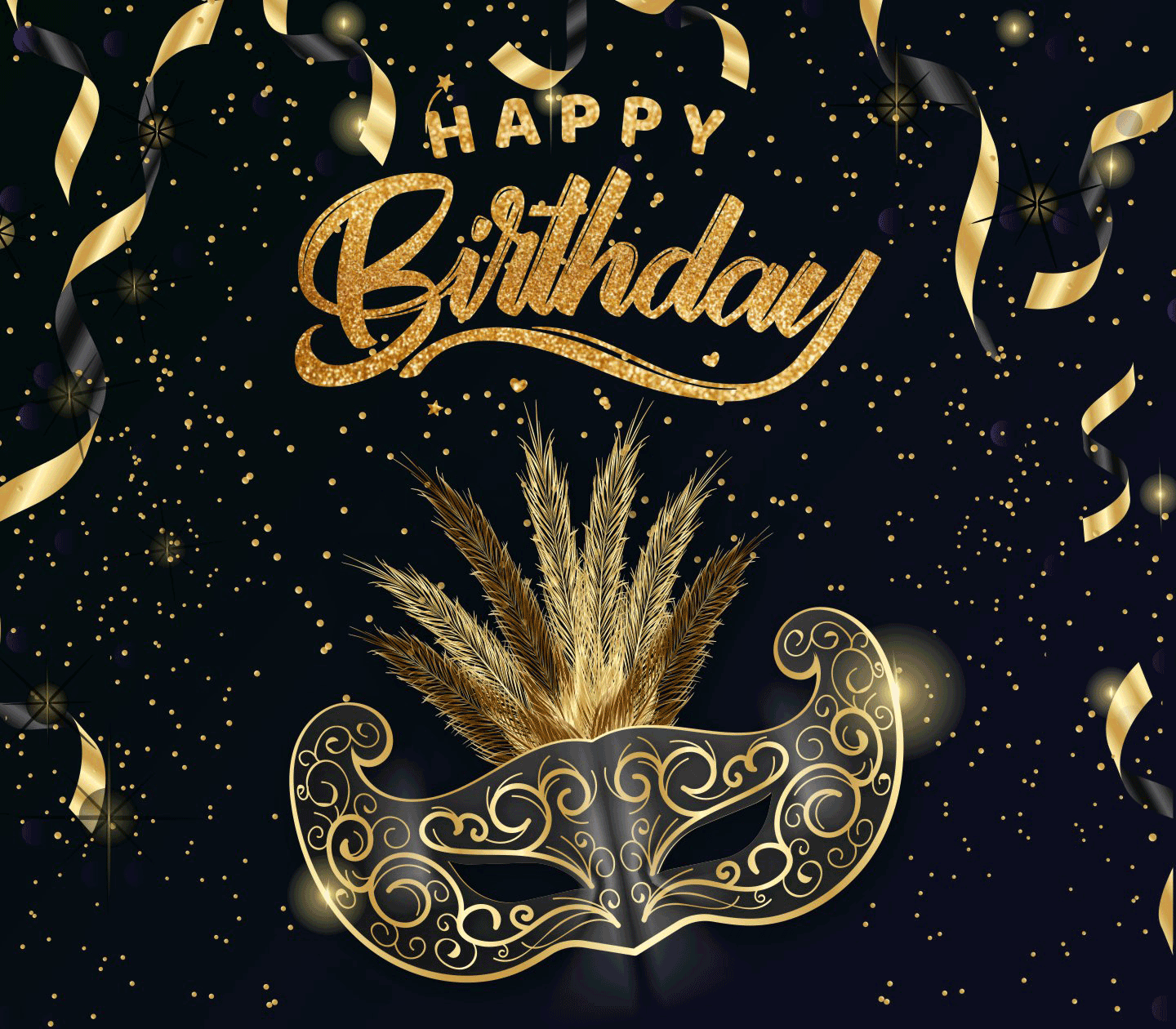 Masquerade Theme Happy Birthday Banners - Masquerade Theme Birthday Banner 8X7 Feet