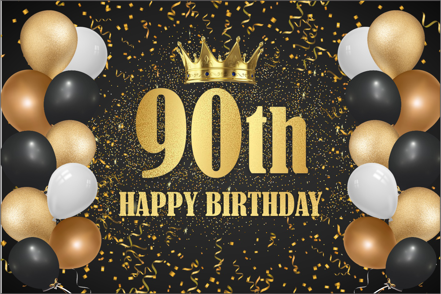 Birthday Banners - 90th Birthday Banner 6X4 Feet