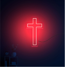 Neon Lights - Holy Christian Cross Sign Neon Sign LED Light