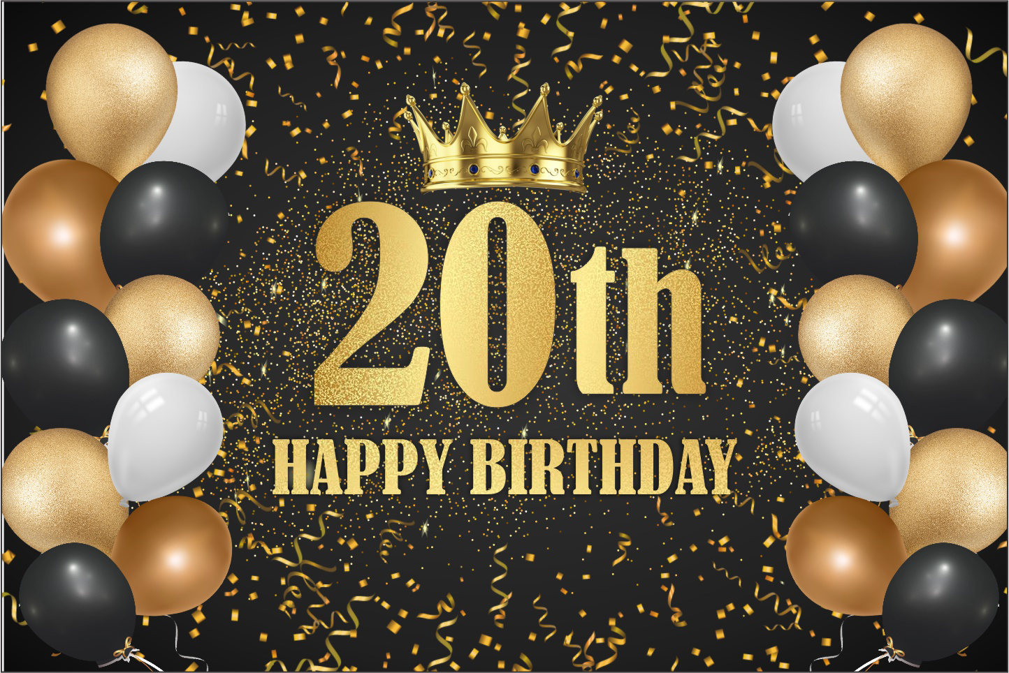 Birthday Banners - 20th Birthday Banner 6X4 Feet