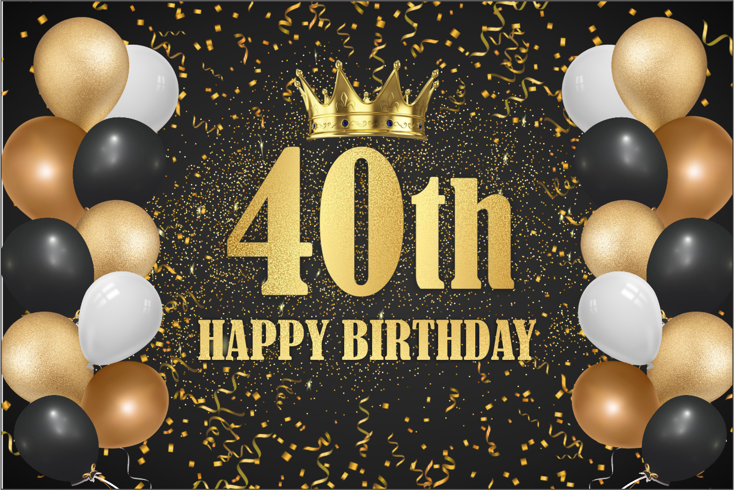 Birthday Banners - 40th Birthday Banner 6X4 Feet