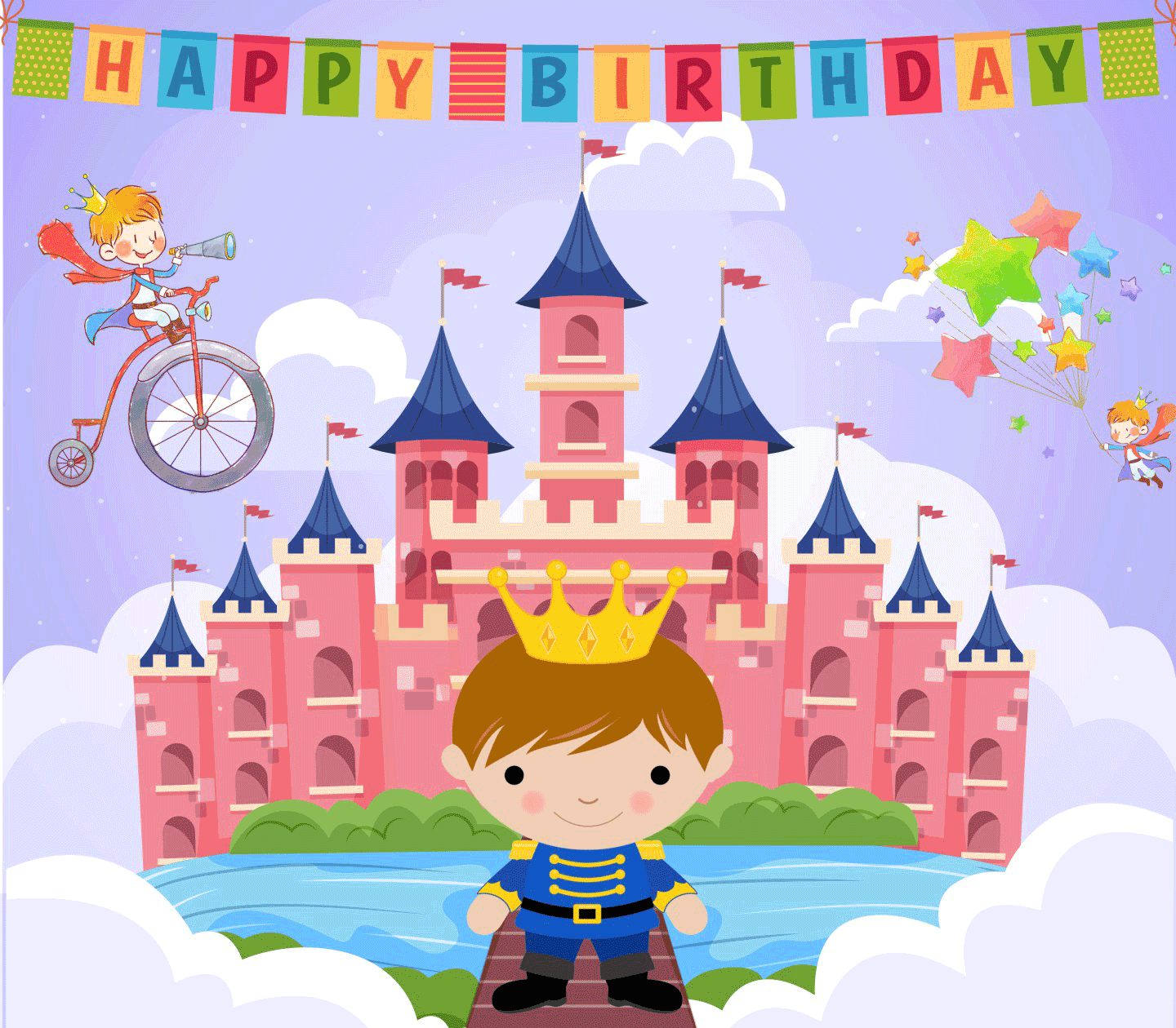 Prince Theme - Prince Theme Birthday Banner 8X7 Feet